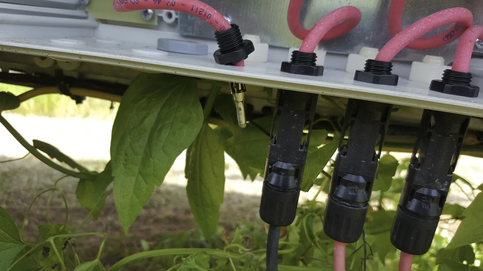 Open connector in the electrical cabling of a photovoltaic plant