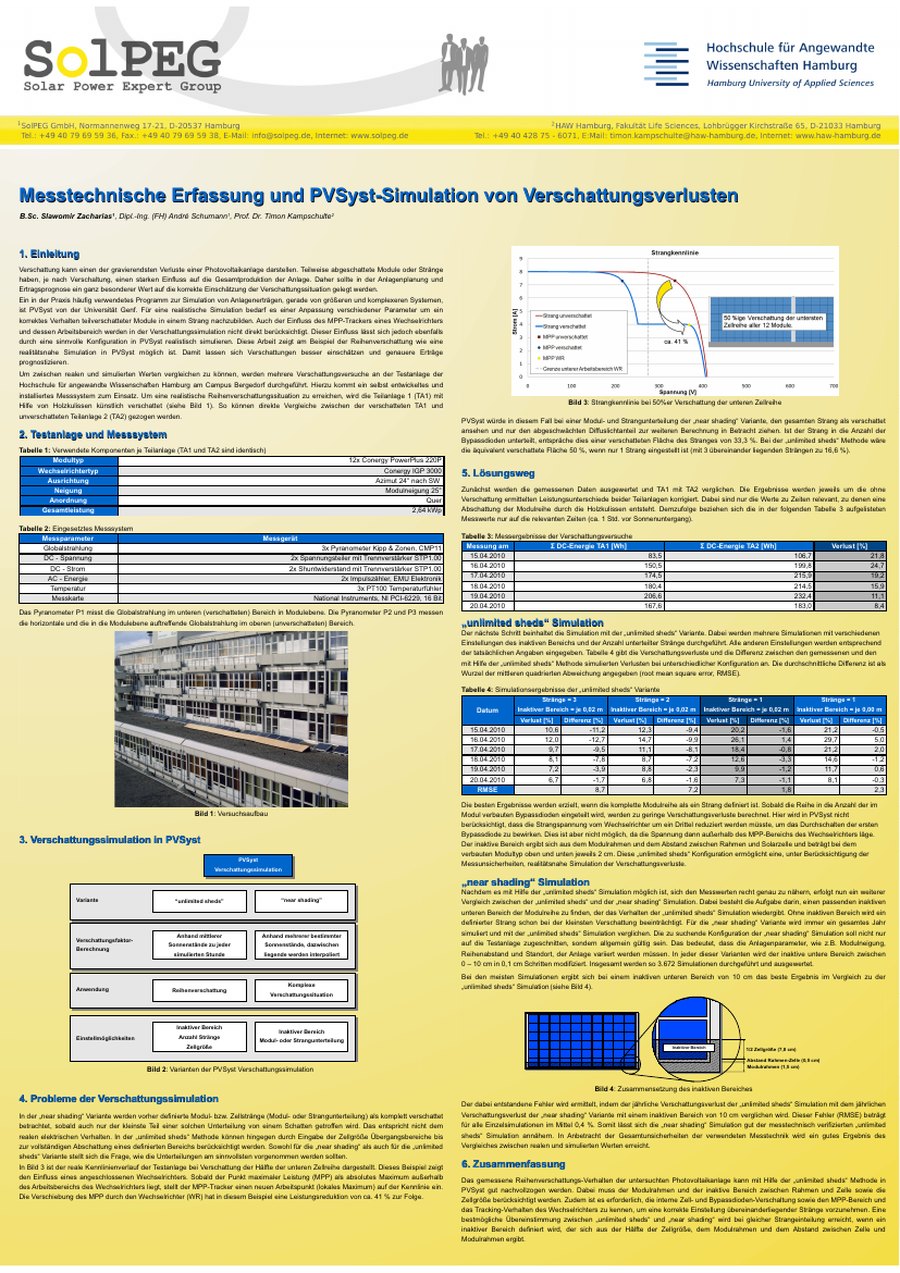 Poster-Vorschau: PVSyst-Simulation von Verschattungsverlusten
